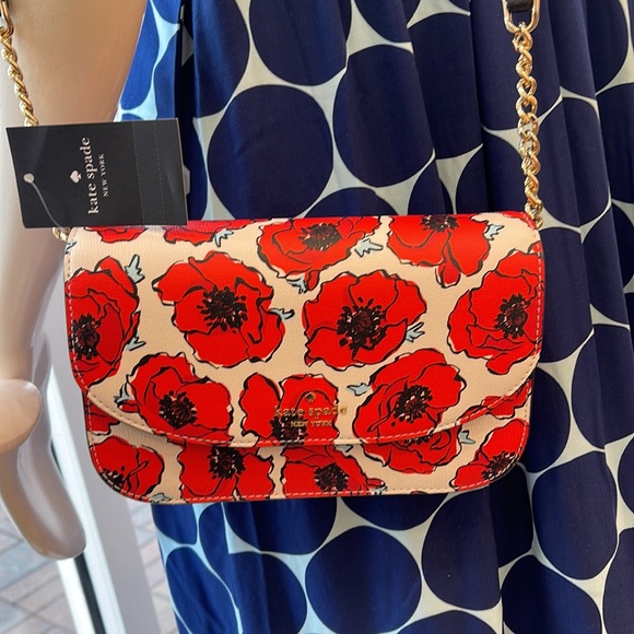 Kate Spade Kristi Poppy Printed Flap Crossbody 
Cream Multi NWT - Picture 12 of 16